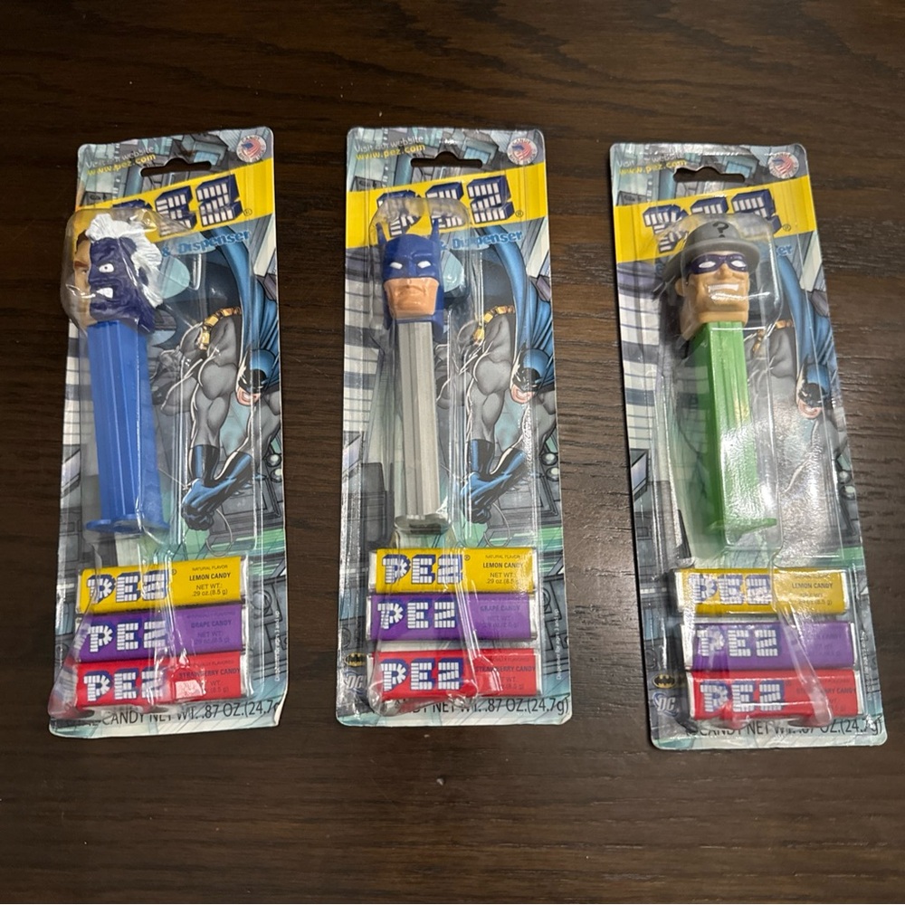 Vintage Batman Pez Dispenser Lot Of 3, Batman, Two-Face, The Riddler DC Comics